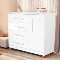 Cômoda 4 Gavetas com Sapateira 100% MDF Várias Cores Grécia Cômoda 4 Gavetas com Sapateira 100% MDF Várias Cores Grécia
