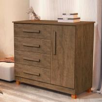 Cômoda 4 Gavetas com Sapateira 100% MDF Várias Cores Grécia