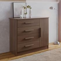 Cômoda 4 Gavetas com Sapateira Florença Castanho