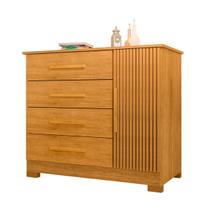 Cômoda 4 Gavetas com Sapateira Ripado 3D Nature Malibu