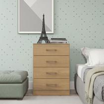 Cômoda 4 Gavetas Compacta para Quarto 55x93cm Carvalho