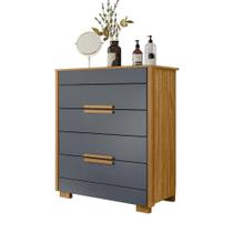 Comoda 4 Gavetas Dhara 86 Cm Moval Freijo Cinza Comoda 4 Gavetas Dhara 86 Cm Moval Freijo Cinza