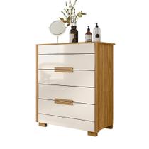 Comoda 4 Gavetas Dhara 86 Cm Moval Freijo Off White Comoda 4 Gavetas Dhara 86 Cm Moval Freijo Off White