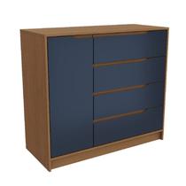Comoda 4 Gavetas e 1 Porta R260-CN Kappesberg Canela e Azul