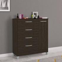 Comoda 4 Gavetas e 1 Porta toquio Poquema Chocolate