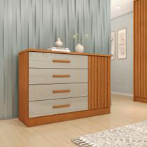 Cômoda 4 Gavetas em Mdf/mdp Ripado Espresso Móveis Cômoda 4 Gavetas em Mdf/mdp Ripado Espresso Móveis
