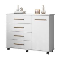 Cômoda 4 Gavetas Flora Branco Branco Cômoda 4 Gavetas Flora Branco Branco