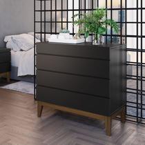 Cômoda 4 Gavetas Fresh Yescasa Preto/Imbuia Cômoda 4 Gavetas Fresh Yescasa Preto/Imbuia