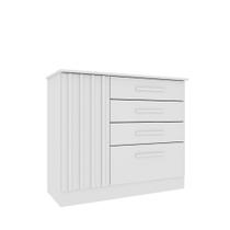 Comoda 4 Gavetas Guarani Ripado - Tcil Cor:Neve Comoda 4 Gavetas Guarani Ripado - Tcil Cor:Neve