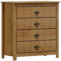 Comoda 4 Gavetas Madeira Maciça 80 Cm 9101 Freijo Milani Store