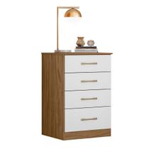 Cômoda 4 Gavetas MS913 Naturale Branco 913026 Moval