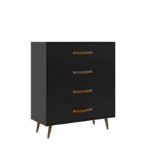 Cômoda 4 Gavetas Pádua Preto J Carvalho Cômoda 4 Gavetas Pádua Preto J Carvalho