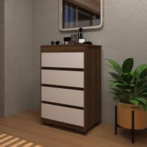 Cômoda 4 Gavetas Uni Luciane Móveis Avelã Pf/cinammon Pf