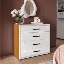 Cômoda 4 Gavetas Valência Branco/Freijó Cômoda 4 Gavetas Valência Branco/Freijó