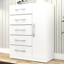 Comoda 5 Gavetas 1 Porta Abrir MDP Corais Comoda 5 Gavetas 1 Porta Abrir MDP Corais