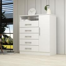 Cômoda 5 Gavetas 1 Porta Com Sapateira Madri ACP