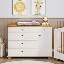 Cômoda 5 Gavetas 1 Porta com Tampo em Madeira Maciça Baby Ananda Casatema MadeiraOriginals
