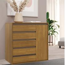 Cômoda 5 Gavetas 1 Porta em MDF Select Belmax Cômoda 5 Gavetas 1 Porta em MDF Select Belmax