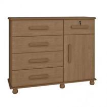 Cômoda 5 Gavetas 1 Porta Ibiza Plus Noce