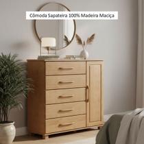 Cômoda 5 Gavetas 1 Porta Linha Ouro Finestra Móveis Madeira Maciça