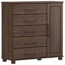 Comoda 5 Gavetas 1 Porta Madeira Maciça 125 cm 2251 Cafe Milani Store Comoda 5 Gavetas 1 Porta Madeira Maciça 125 cm 2251 Cafe Milani Store