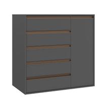 Cômoda 5 Gavetas 1 Porta Multiuso MDF Select Belmax