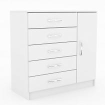 Cômoda 5 Gavetas 1 Porta Zurique Evidência Móveis Cômoda 5 Gavetas 1 Porta Zurique Evidência Móveis