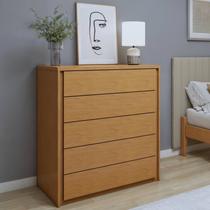 Cômoda 5 Gavetas 100% em MDF Unique Marrom/Amêndoa Mel