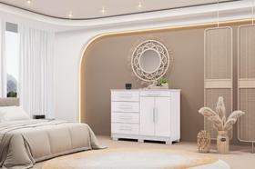 Cômoda 5 Gavetas 2 portas Sirius - Branco - Vila Rica