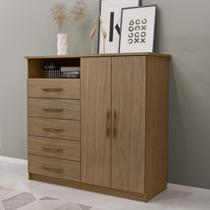 Cômoda 5 Gavetas 2 Portas Viena