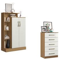 Cômoda 5 Gavetas 2014140 e Armário Multiuso Florença 2000199 Atacama Off White - Aramóveis Cômoda 5 Gavetas 2014140 e Armário Multiuso Florença 2000199 Atacama Off White - Aramóveis