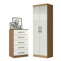 Cômoda 5 Gavetas 2014140 E Armário Multiuso New 2000192 Atacama Off White - Aramóveis