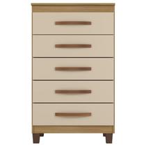 Comoda 5 Gavetas 57 cm Moden 2259 Carvalho Am Off White INCP