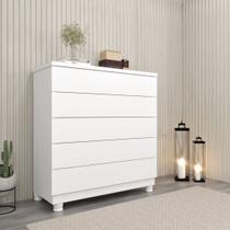 Cômoda 5 Gavetas com pés 86cm Premium