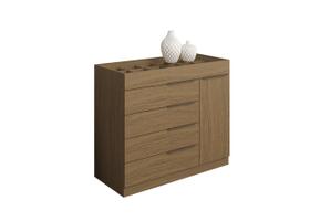 Cômoda 5 Gavetas Com Porta Joias Organizador Tampo De Vidro Sevilha