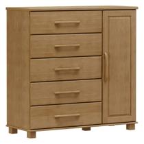 Cômoda 5 Gavetas e 1 Porta Ouro - Freijó