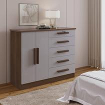 Cômoda 5 Gavetas e com Chave Tampo e Frente em Mdf Zeus Cômoda 5 Gavetas e com Chave Tampo e Frente em Mdf Zeus