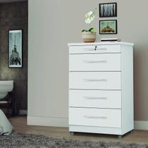 Cômoda 5 Gavetas Emas Móveis Primus Branco Cômoda 5 Gavetas Emas Móveis Primus Branco