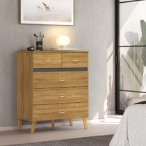 Cômoda 5 Gavetas Ibiza Nature/Alaska - Vila Rica