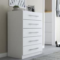 Cômoda 5 Gavetas Monique Branco - Panorama Móveis