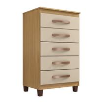 Cômoda 5 Gavetas Porto Belo Carvalho Off White Clique Chique