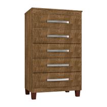 Cômoda 5 Gavetas Porto Belo Malbec Clique Chique