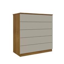 Cômoda 5 Gavetas Premium Cinamomo e Off White