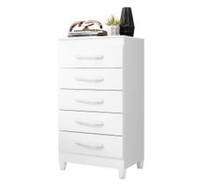 Cômoda 5 Gavetas Premium Multiuso Alta Moderna Luxo Esmeralda Para Quarto Solteiro Casal