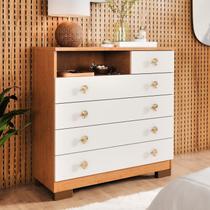 Cômoda 5 Gavetas Select com Nicho Nature Off Cômoda 5 Gavetas Select com Nicho Nature Off