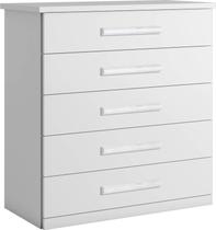 Cômoda 5 Gavetas Telescópicas - Toronto-Branco - Bianchi Cômoda 5 Gavetas Telescópicas - Toronto-Branco - Bianchi