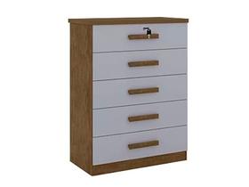 Cômoda 5 Gavetas Ypê/Off White Copacabana