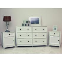 Cômoda 6 Gav+2 Mesas de Cabeceira Ditália DM-217 DM-112 Cozy