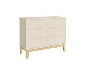 Comoda 6 Gaveta Theo Classic Areia Fosco pé de pinus Comoda 6 Gaveta Theo Classic Areia Fosco pé de pinus