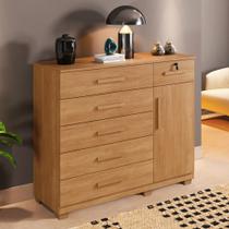 Cômoda 6 Gavetas 1 Porta com Pés Milão Benetil Cômoda 6 Gavetas 1 Porta com Pés Milão Benetil